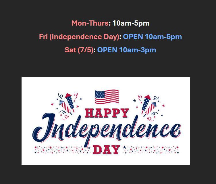 Come celebrate Independence Day with us!